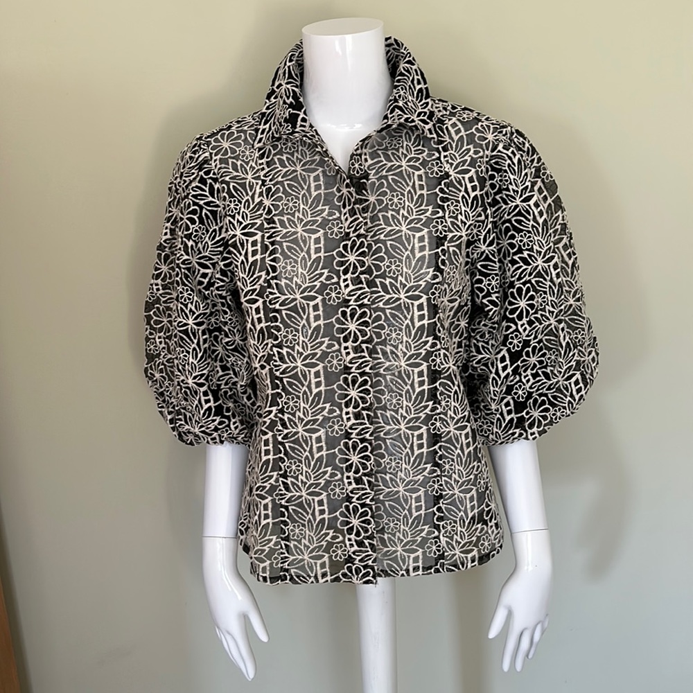 Topshop balloon sleeve blouse
